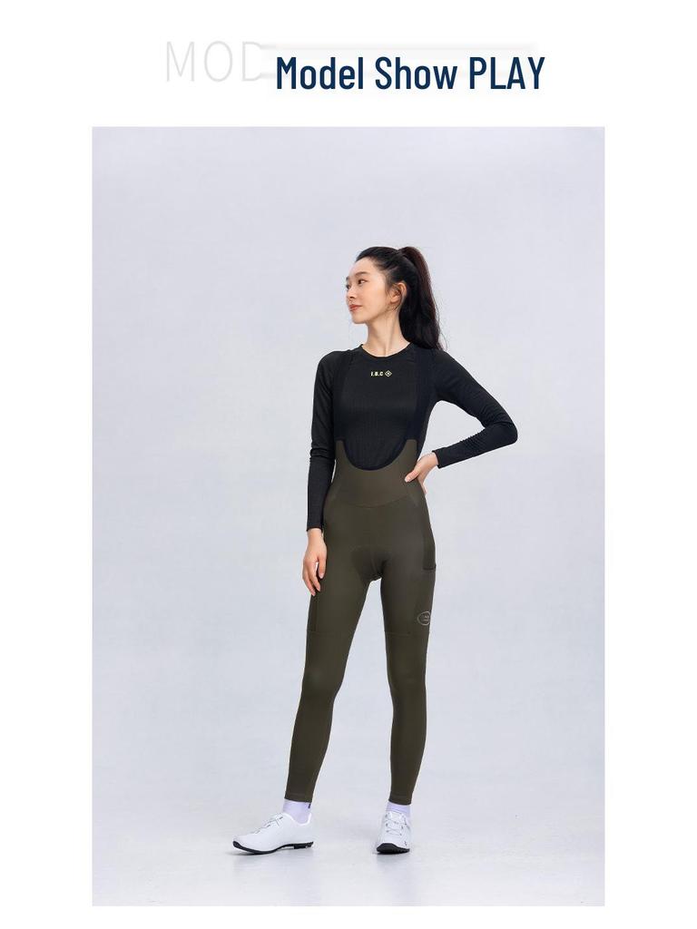 INBIKE Damen Fleece Latzhose für Radfahren - Warm, Hoher Bund für Langstreckenfahrten