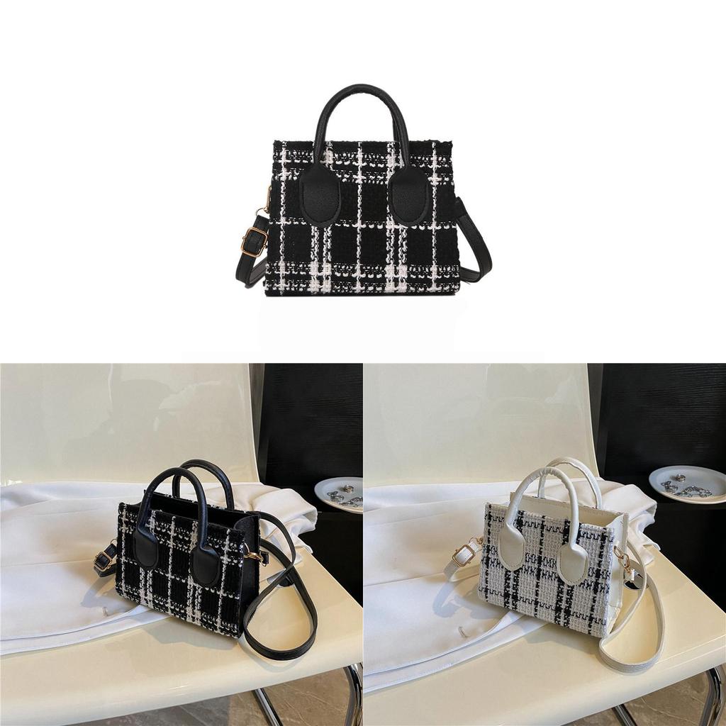 Fashion Grid Pattern Womens Small Shoulder Bag With Zipper Closure For Daily Use
