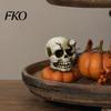 Indoor Halloween Ornaments Spooky Figurine, Small Resin Rotating Ghost Skull Pumpkin Gravestone Fall Farmhouse Decor Statue, Collectible Tabletop