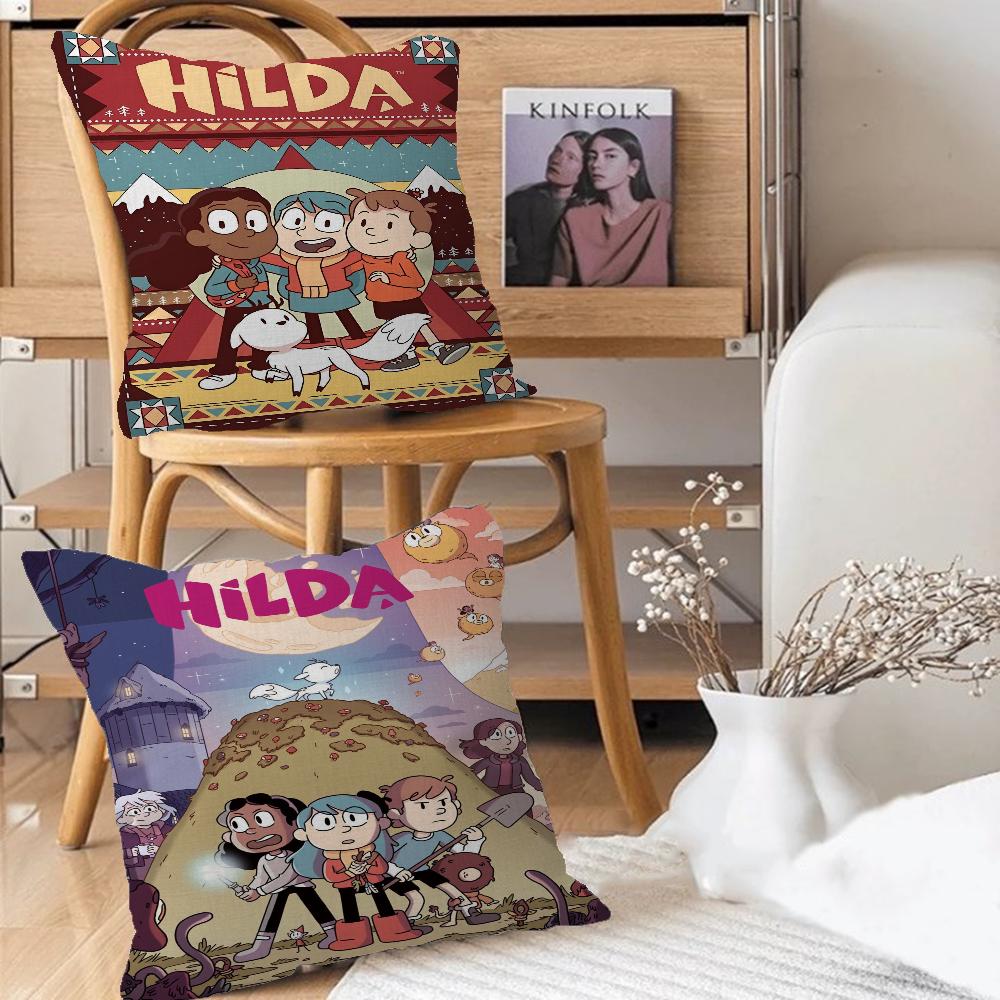 Animated TV Series H-Hilda Pillow Cushion Cover Pillowcase Living Room Sofa Home Decor Customized