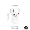 350ml Cartoon Animal Transparent Glass Cup Pudding Ice Cream Yogurt Milk Coffee Cup Juice Dessert Drinking Goblet Water Bottle