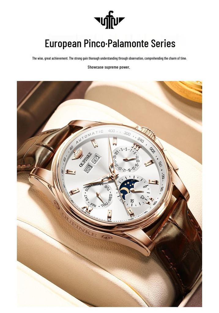 European Quality Men's Multifunctional Automatic Luminous Wristwatch