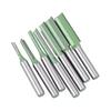 7Pcs Straight Bit Set 14 Shank Router Kit Carbide Woodworking Tools with Storage Box