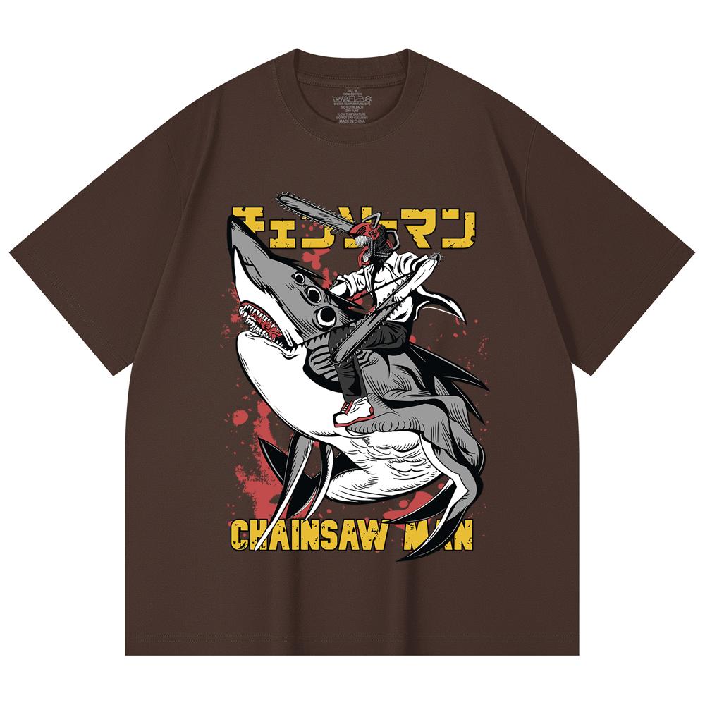 230 Gsm 100% Cotton Chainsaw Man V43 Denji Print Unisex Heavy Cotton T Shirt
