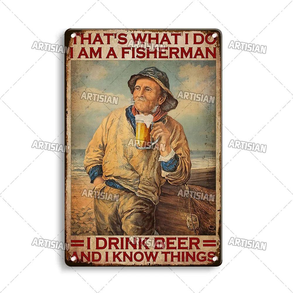 Boy Who Loved Fishing Metal Sign, Gift for Fisherman 20x30cm