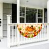 Thanksgiving Fan Flag Fall Bunting for Outside, 1.5 X 3ft Turkey Pumpkin Maple Outdoor Decorative Fans Leaf Pattern Hanging Banner, Harvest