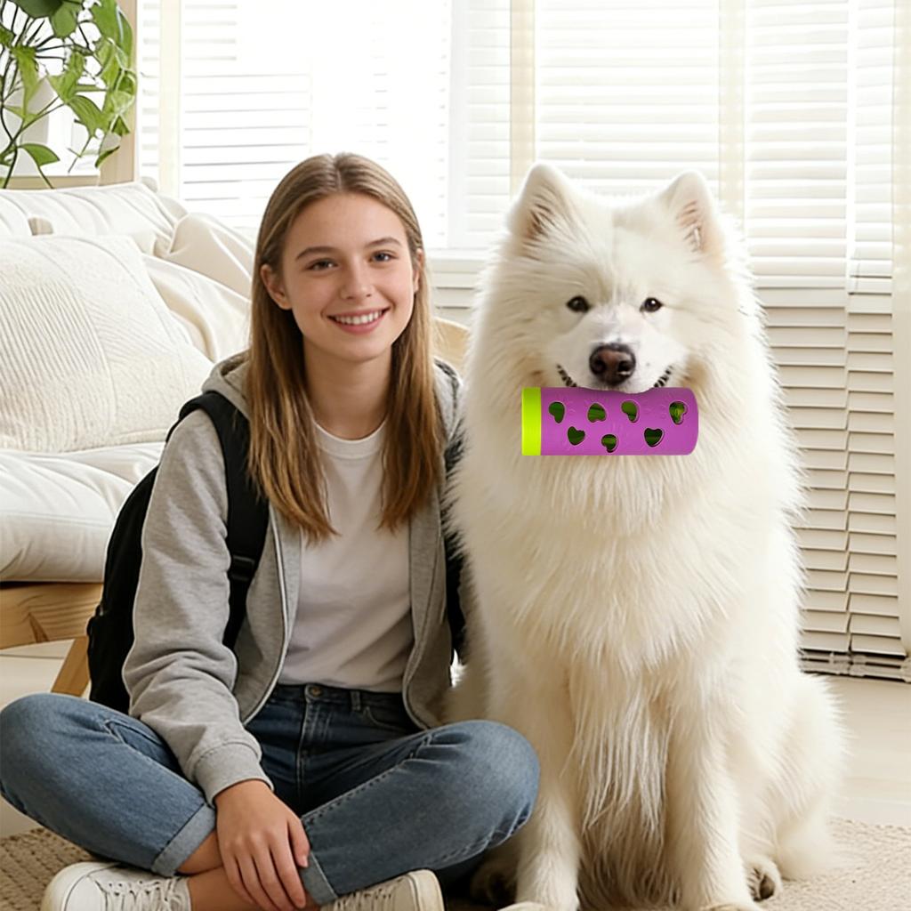 Interaktives Hunde-Spender-Rollspielzeug - Langsamfutter-Kauspielzeug für gesunde Ernährung, Langeweile-Abbau & mentale Stimulation