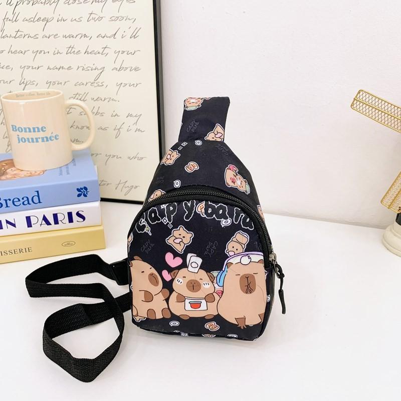 Printed Capybara Shoulder Crossbody Chest Bag Children Cartoon Leisure Outdoor