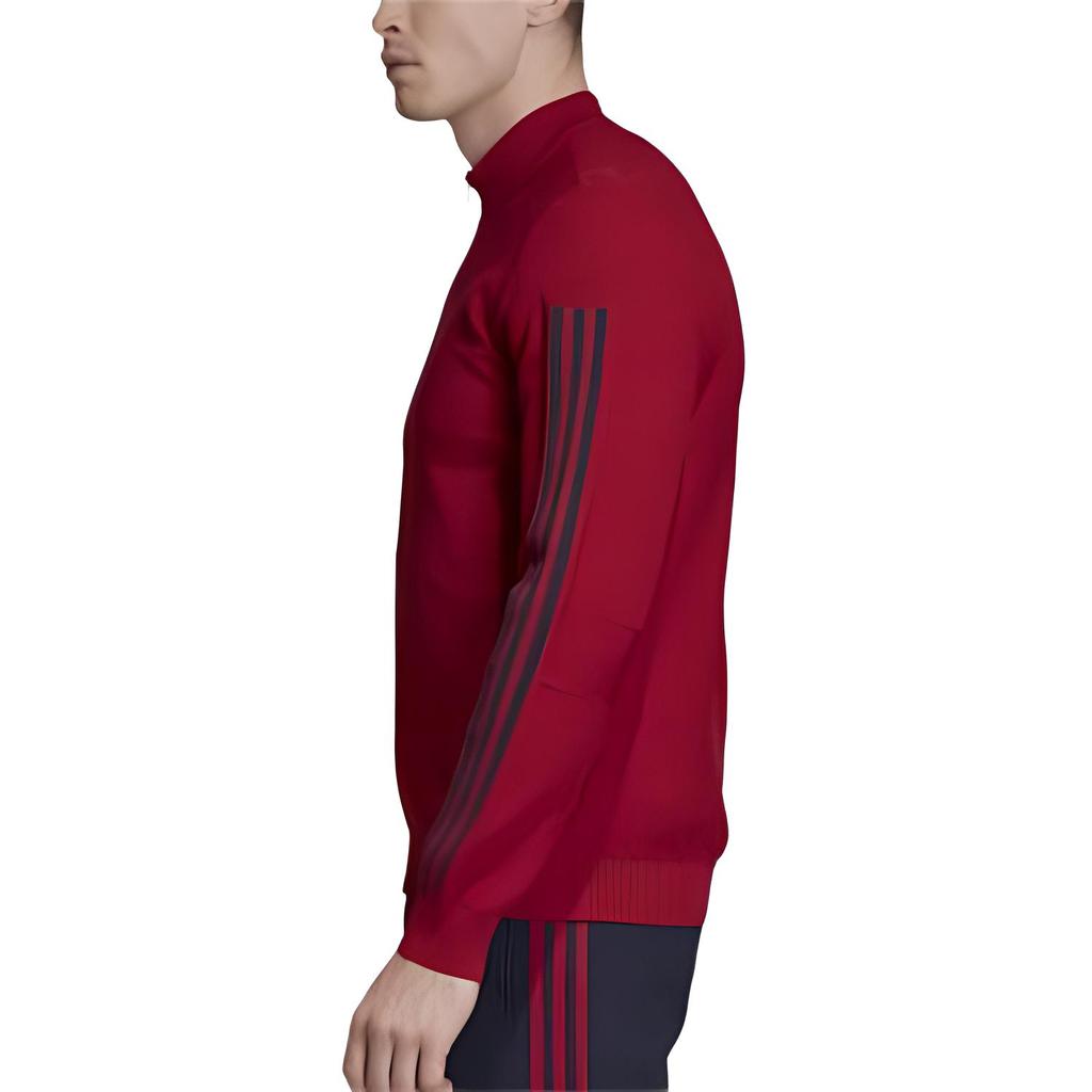 Adidas Sports Striped Stand Collar Jacket Men Jackets Red EB7647