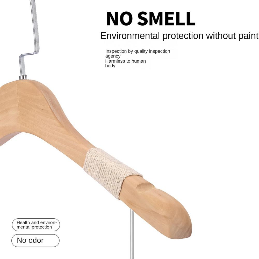 Adjustable Metal Clips Solid Wood Suit Hangers Closet Clothes Durable Pant Hangers  Home