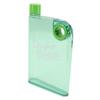 420ml Schlanke Flache Wasserflasche mit Hülle Tragbarer Reisebecher Plastik Wiederverwendbare Flasche Rundes Loch Grün