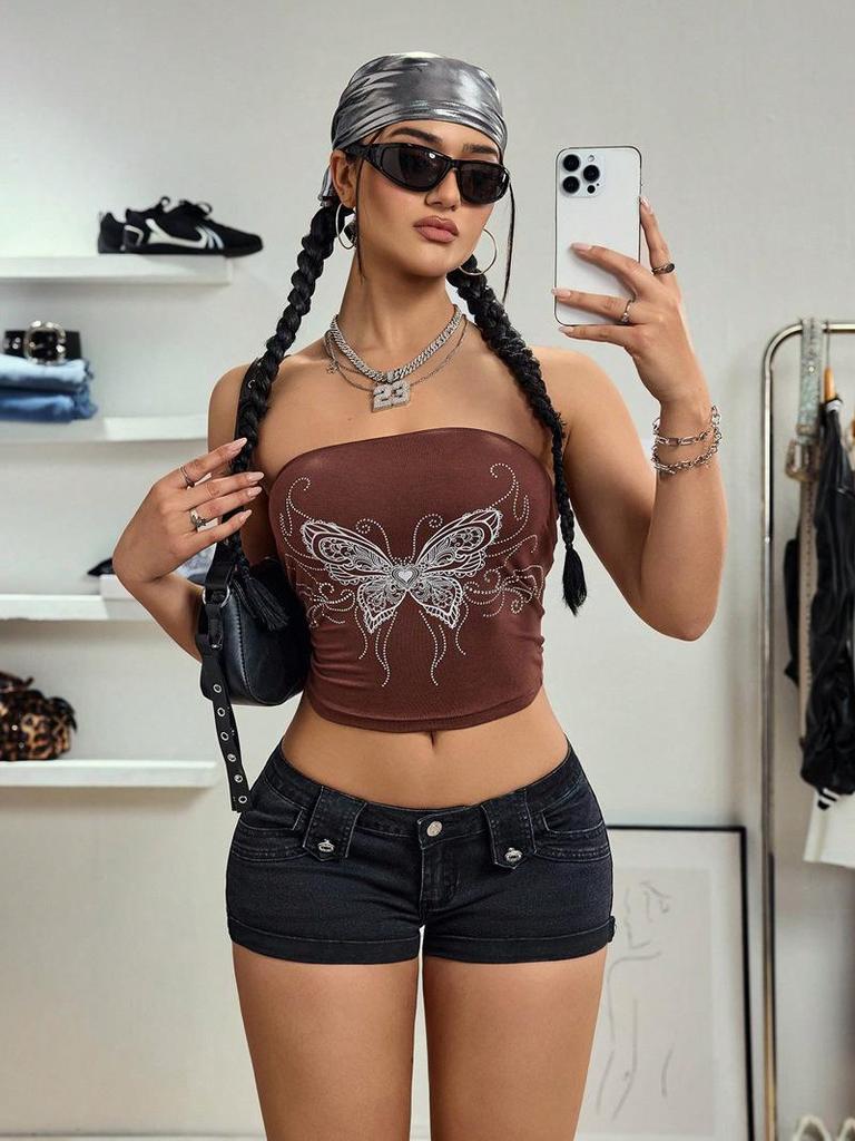 2026 Summer European & American Slim Fit Distressed Retro Denim Shorts for Women