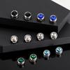 Stylish Round Zircon Non Piercing Small Earrings Stainless Steel Magnetic Ear Studs Clips for Men Punk Fashion Jewelry Gifts