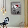 DIY-Diamantgemälde, rote und weiße Rosen, Kreuzstich-Set, Mosaik-Kunst, Diamantgemälde, voller Kreis/quadratischer Diamant, Heimdekoration