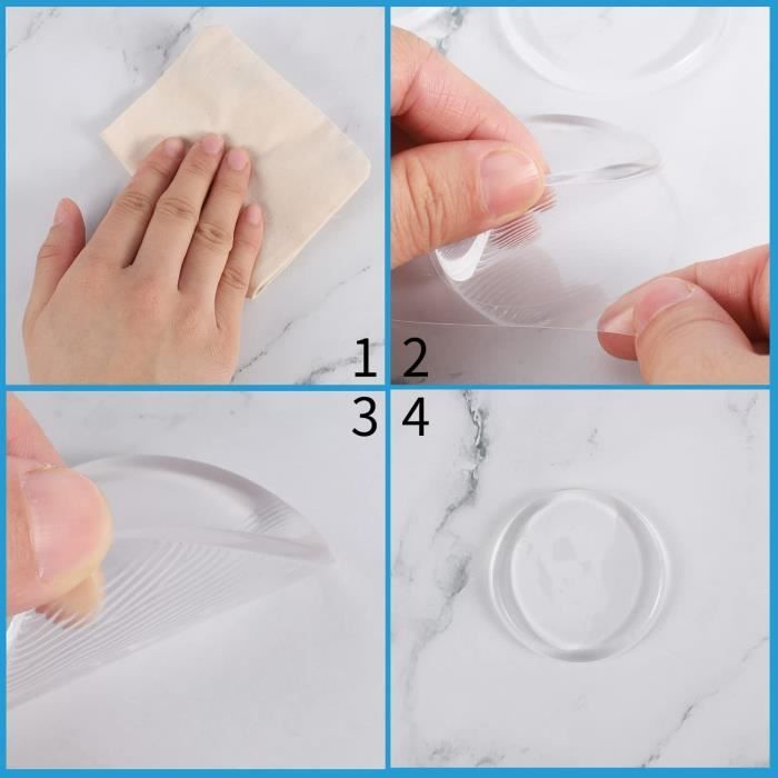 Odbojniki do drzwi - 6 szt. - Silikonowe - Przezroczyste - Średnica 50 mm