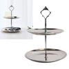 Desktop Shelf 2 Tier Counter Rack Shelf Stainless Steel Minimalist Round Countertop Stand for