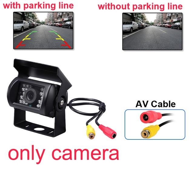 

Камера заднего вида 4-контактный AV-порт ИК ночная резервная камера водонепроницаемая для грузовиков/прицепов/пикапов/домов на колесах/тяжелых автомобилей with parking line