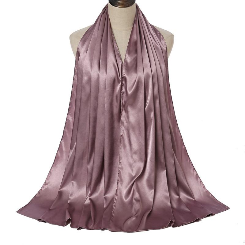 

Women s solid color pearlescent satin imitation silk long scarf new monochrome satin scarf women s YW versatile 180-70cm