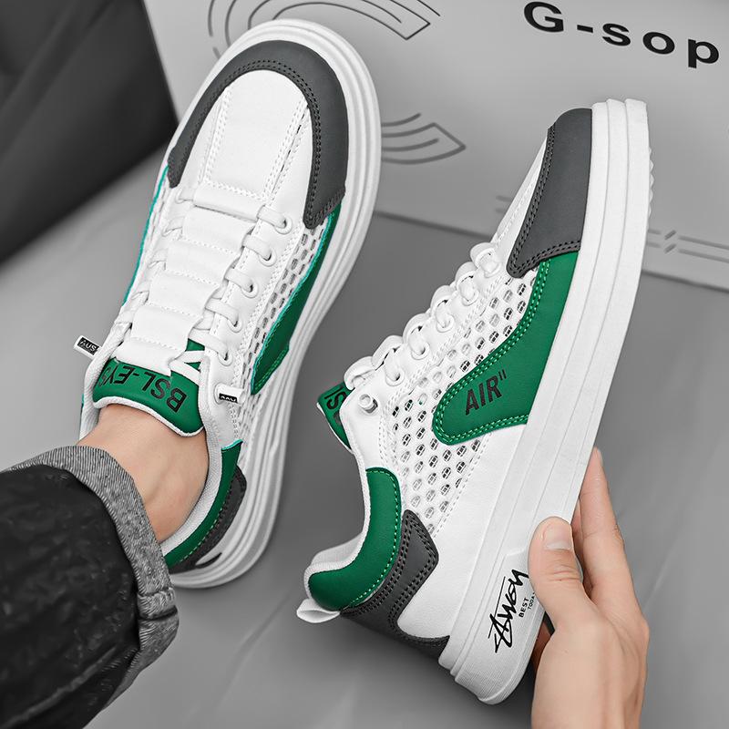 

Men s shoes 2025 summer shoes new versatile leisure travel sports hollow breathable men s non-slip mesh board shoes 44