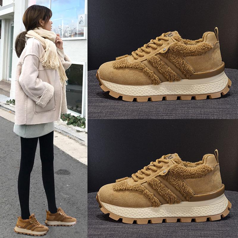 Casual Forrest Gump Shoes Women's 2025 Spring New Low-top Small Size Heightened Platform German Training Sports Dad Shoes Women's Shoes