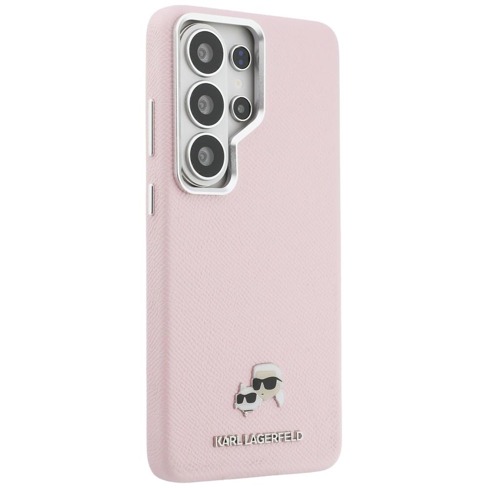 Karl Lagerfeld Saffiano KC Metal Logo MagSafe Case for Samsung Galaxy S26 Ultra Pink