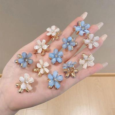 Alloy Flower Mini Hair Clips for Kids - 2024 Korean Style Children's Hair Accessories.