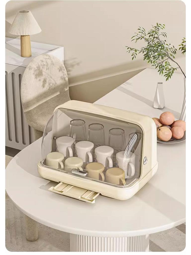 Dustproof Desktop Cup Holder and Draining Tray