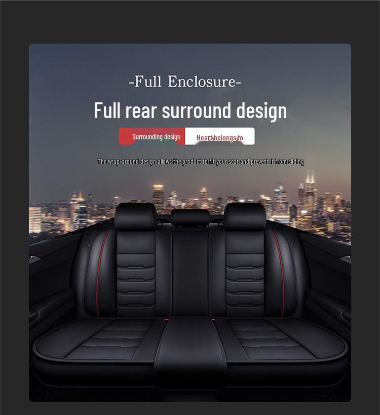 Universal Leather Car Seat Cushion - Washable, All-Season, Easy Care