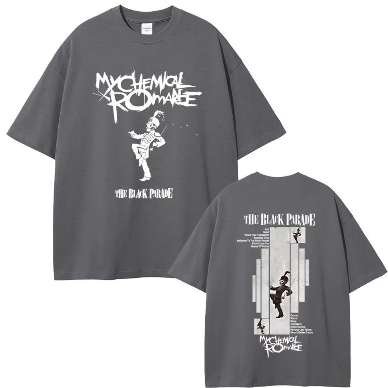 My Chemical RoUnisexce The Black Parade Album Graphic T Shirt Unisex Women Punk Emo Rock Tshirts Male Vintage Oversized Short Sleeve S