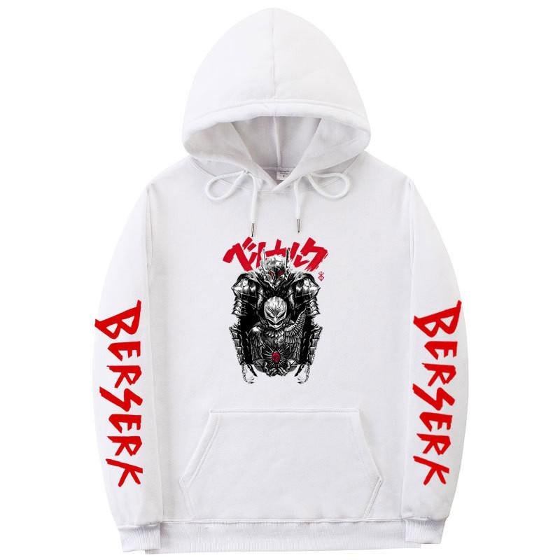 Berserk Anime Hooded Fleece Sweatshirt Men Unisex Streetwear Oversized Pullover Casual Sportswear