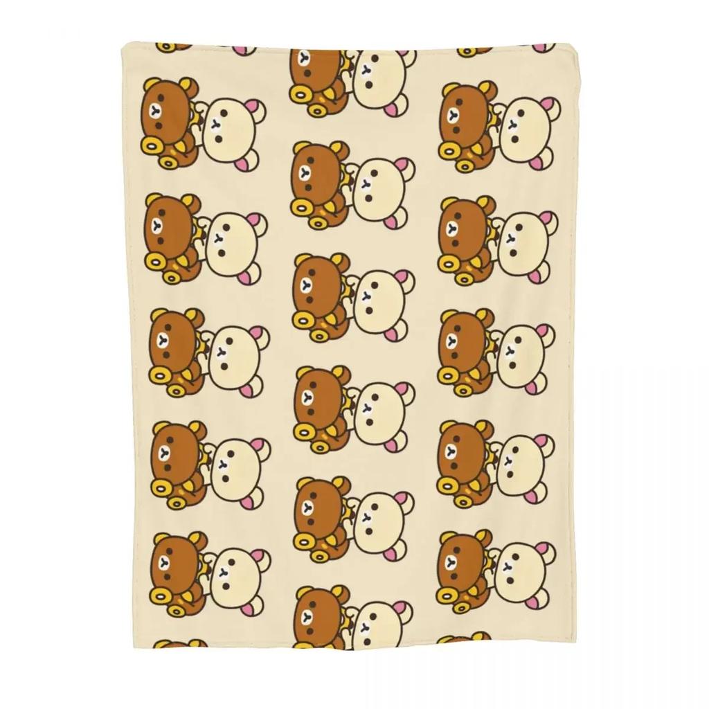 Korilakkuma Driving A Rilakkuma Car Blankets Fleece Textile Decor Kawaii Japan Soft Throw Blanket for Bedding Outdoor Bedspreads