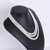 European and American imitation glass pearl necklace sweater chain long multi-layer women