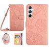 For Samsung Galaxy A26 5G Case Anti-Drop Leather Phone Cover Butterfly Flower Imprint