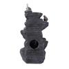 Cascading Rock Water Fountain with LED Lights Resin Stone Imitation Waterfall Tabletop Fountain for Home and Office Decor
