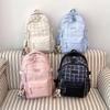Schoolbag Small Fresh Plaid Schoolbag 1011 New College Style Cute Backpack Large Capacity Junior High School Student Versatile Backpack