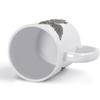 11oz White Coffee Cup with Printed Areas on Both Sides, Heat-Resistant Glossy Body for Everyday Kitchen and Work Desk