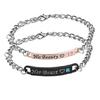 Fashion Black Rose Gold Color Charm His Queen Her King Beauty Beast Crystal Male Bracelet Jewelry For Men Women Gifts