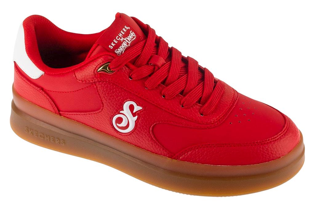 Skechers Duraleather Lace Up Snoop Cupsole Sneaker, Mens Red Sneakers