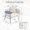 Poltrona individual moderna com encosto de tecido confortável e dois compartimentos de arrumação, complementada por uma mesa lateral prática.