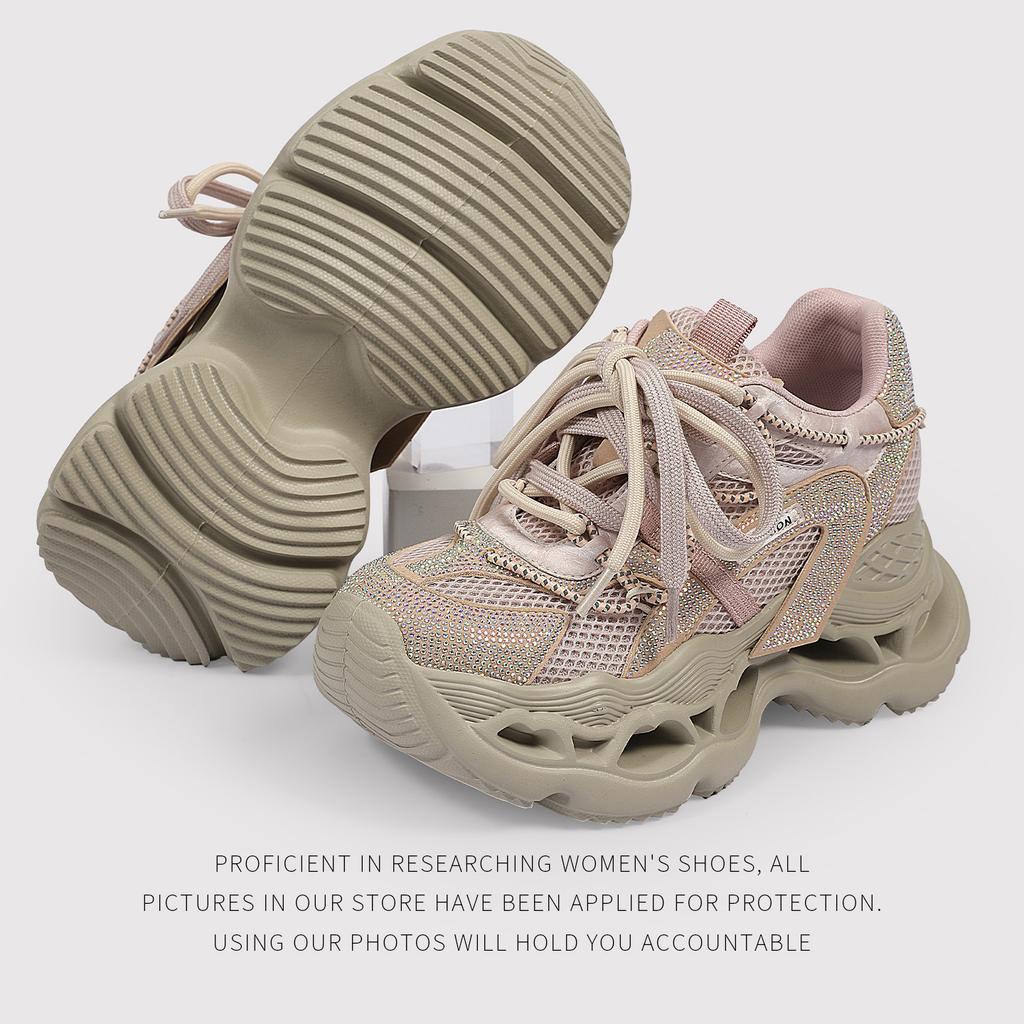 ThickSoled Dad Shoes Women'S Single Net Small People Increase In Height Spring And Summer Show Feet Small Sports And Leisure Shoes
