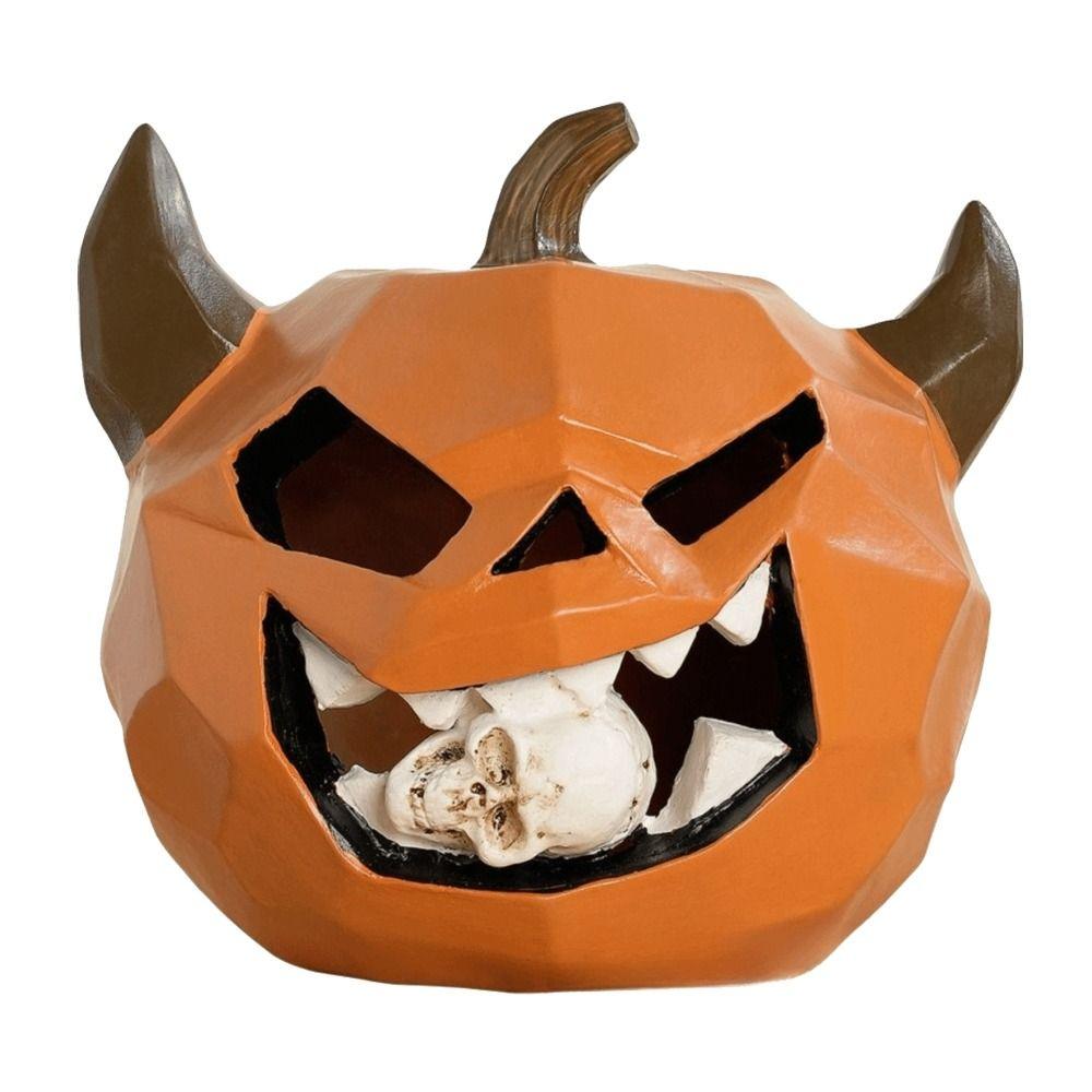 Biting Skull Halloween Resin Decoration Pumpkin Ghost Halloween Model  Indoor Dining