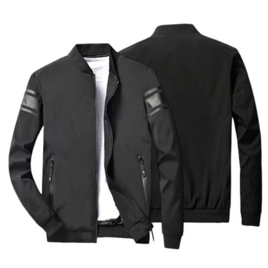 Stehkragen Langarm Reißverschluss Taschen Herren Jacke Frühling Herbst Dünner Stil Einfarbig Slim Baseballjacke Mantel