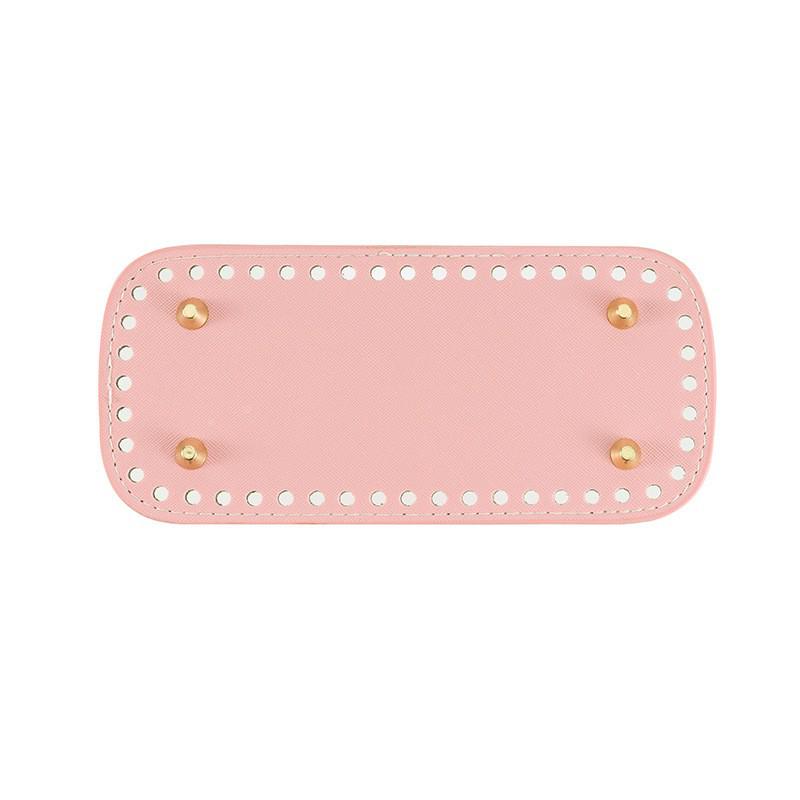 Сделай сам Дно плетеной сумки ручной работы: Хёна Вязаная кожаная основа, Овальная, ПУ, 20x9см Аксессуар для сумки розовый