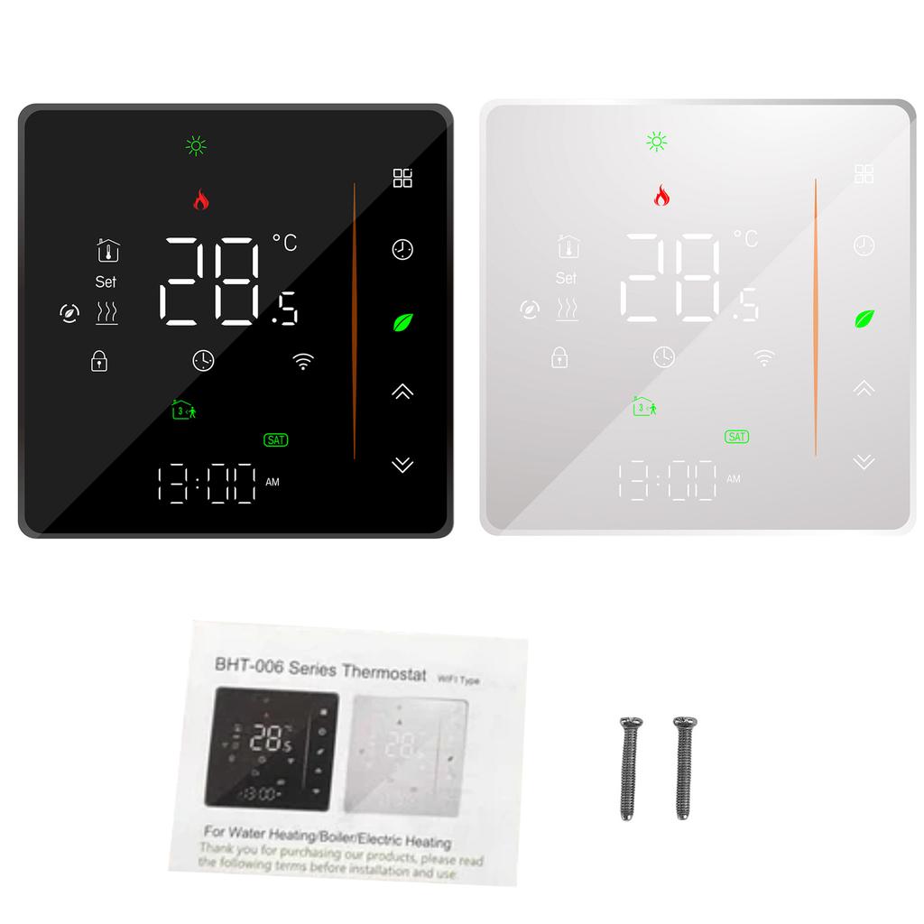 Smart Tuya WiFi Thermostat Water Floor Heating Controller with LED Color Display Shows Time/Weekday/Temperature/Humidity/Weathe