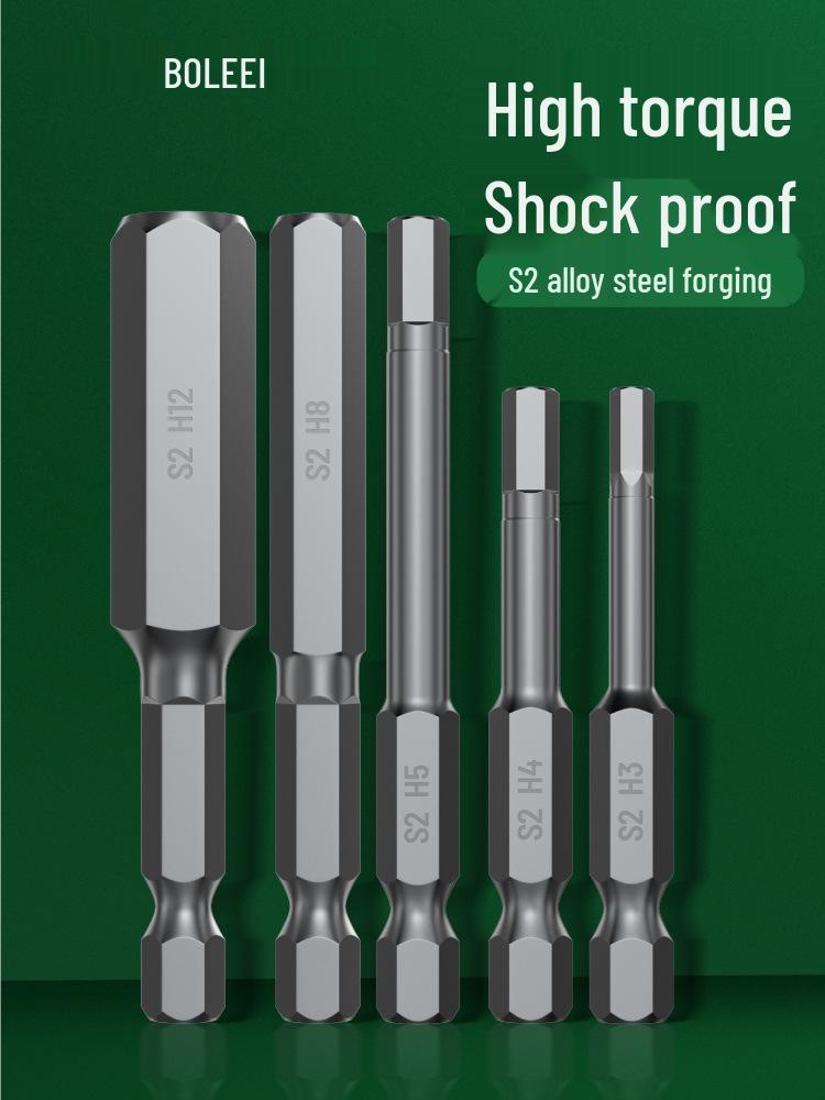 Hex S2 Strong Magnetic Screwdriver Bit Set for Pneumatic & Electric Drill