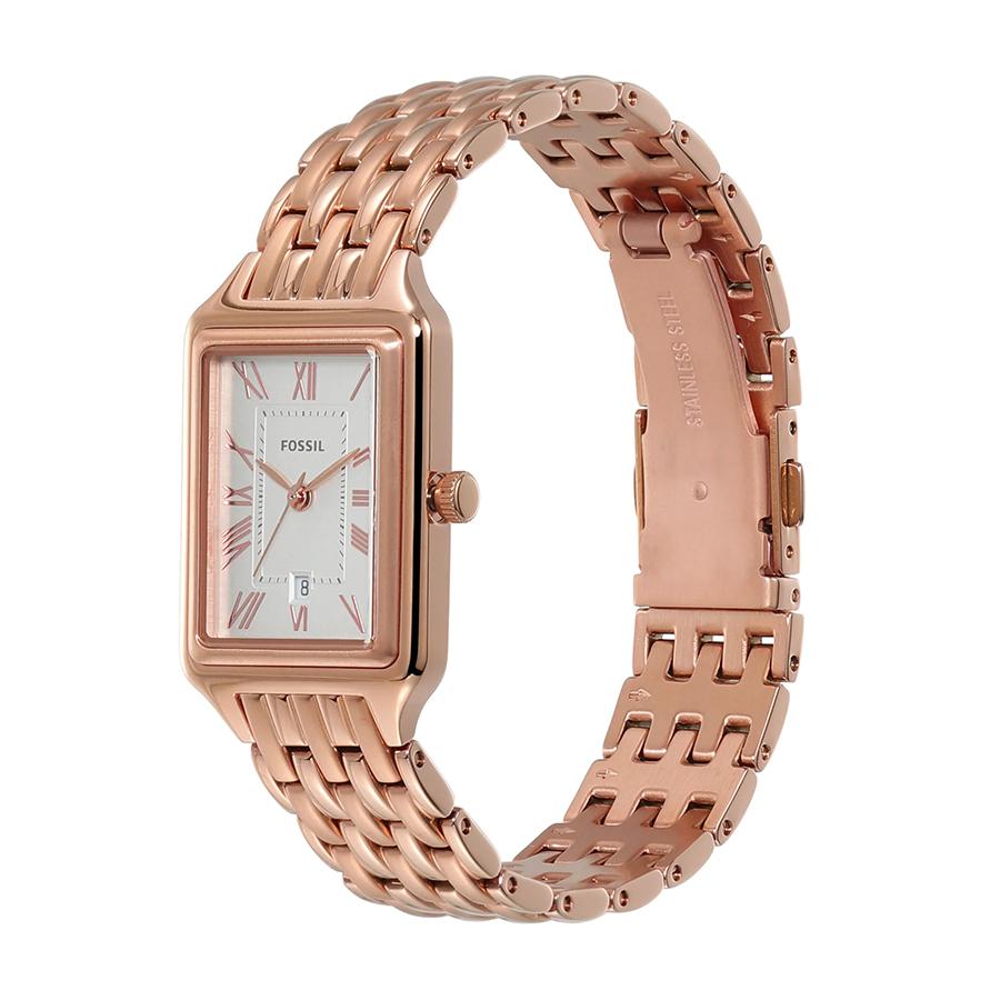 Raquel Quarz Edelstahl Drei-Zeiger Uhr - Square Serie - Edelstahlgehäuse / Kristallglas Oberfläche ES5271