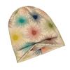 2D Flat Printing Sunburst Multicolor Mid-Century Stylish Adult Beanie for Layering with Fall Or Winter Outfits Brings Relaxed Charm To Streetwear Or W