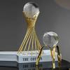 Electroplating Metal Crystal Ball for Home Decor, Creative Geometric Shape, Living Room and Bedroom Decor, Iron Crafts, 1Pc