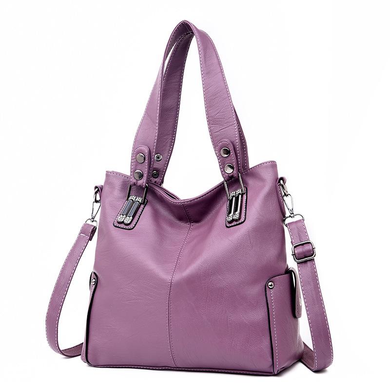 New Fashion Women's Shoulder Bag Soft Leather Large Capacity Portable Messenger Bag