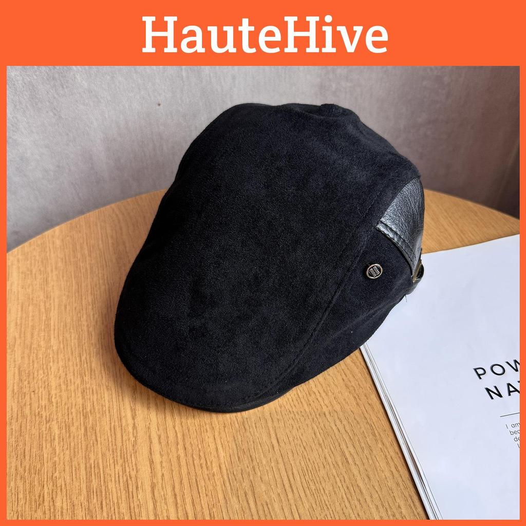 Simple Retro Solid Color Suede Neutral Casual Beret For Casual Winter Fashion